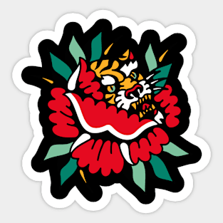 Tiger and rose Sticker